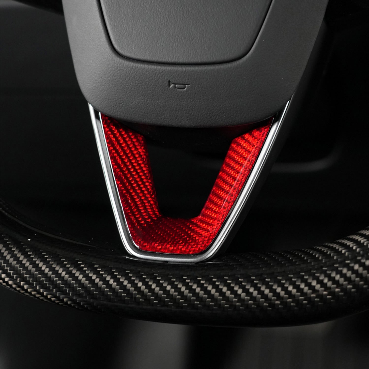 Carbon Fiber Steering Wheel V Sticker for Tesla Model 3 Highland 2025 2024