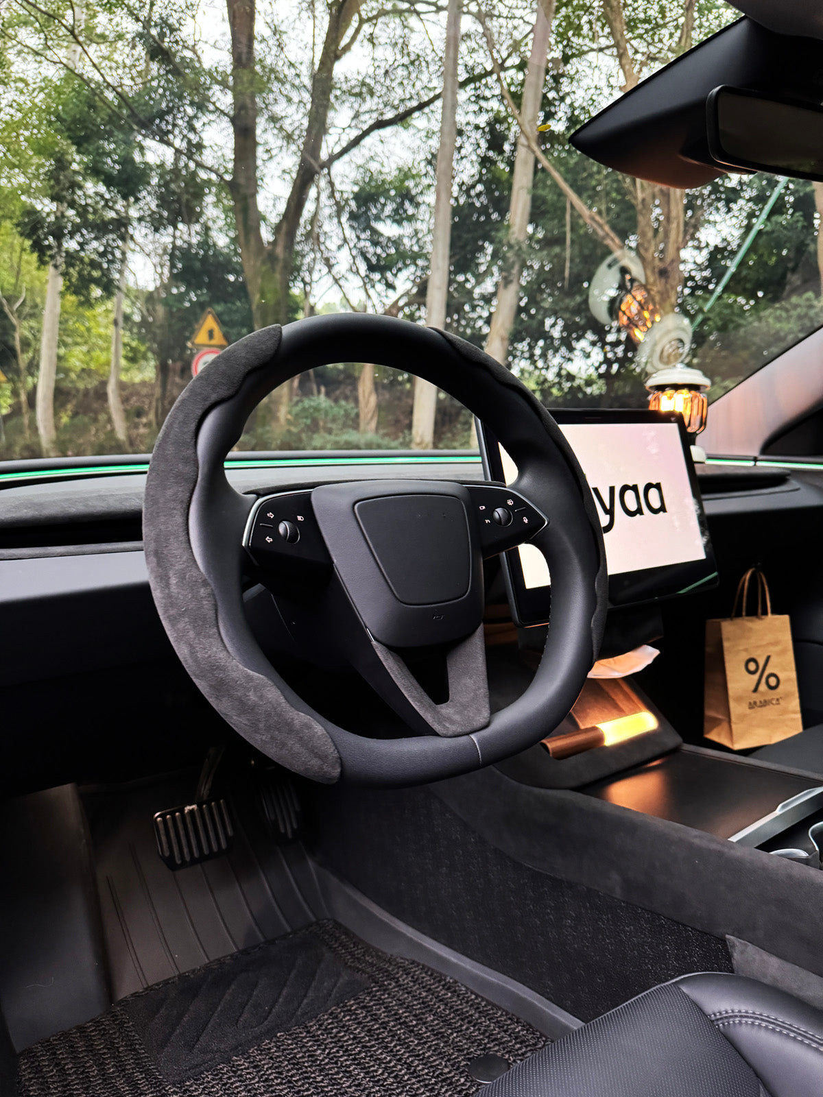 Alcantara Rear Air Outlet Cover Sticker for Tesla Model 3 Highland 2025 2024