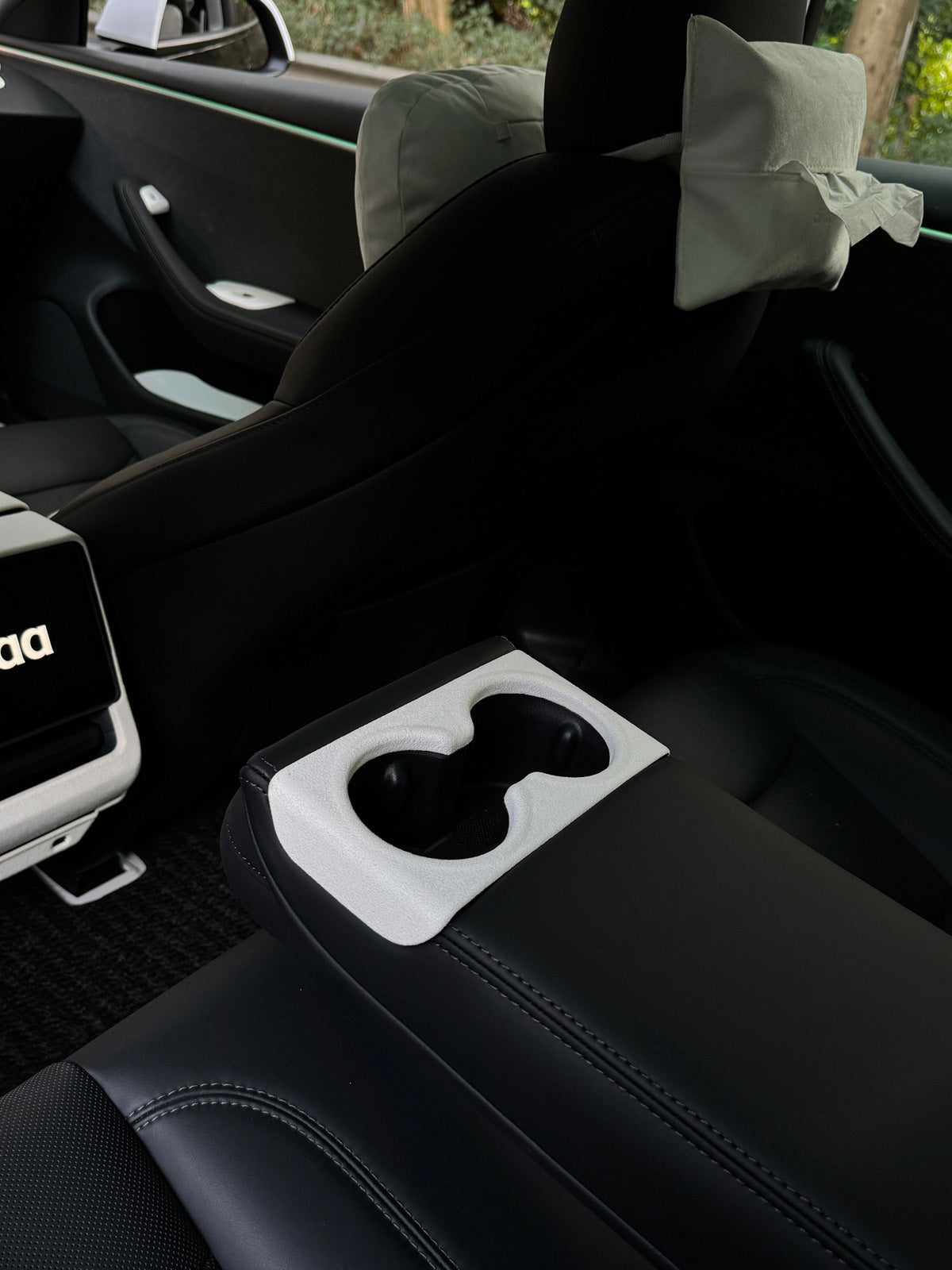 CiyaSuede Back Seat Cup Cover for Tesla Model 3 Highland 2025 2024