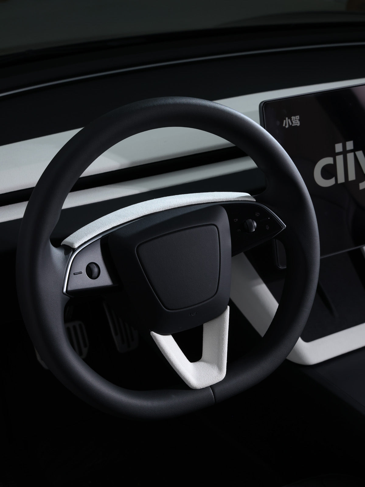 CiyaSuede Steering Wheel Upper Trim for Tesla Model 3 Highland 2025 2024