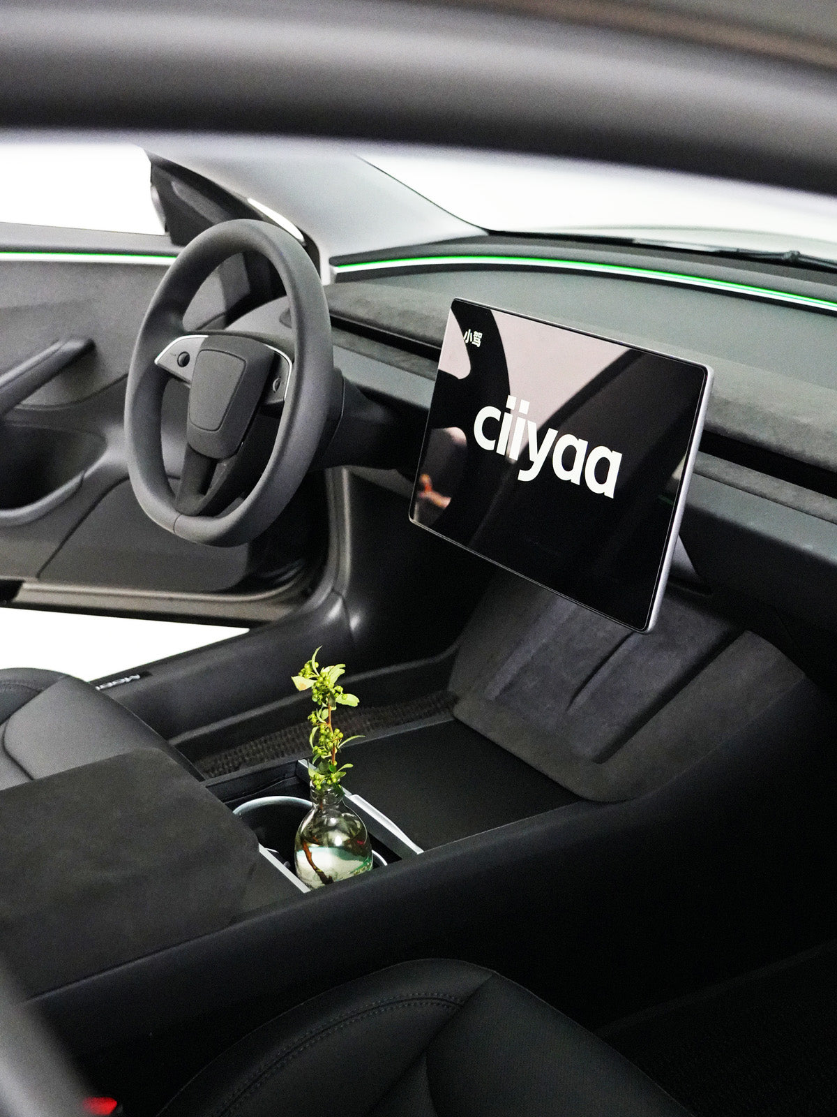 Alcantara Wireless Charging Panel Frame for Tesla Model Y Juniper 2025